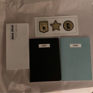 MIU MIU VIP cat patches & notebooks